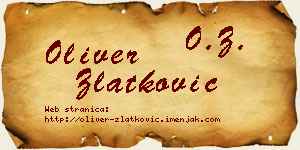 Oliver Zlatković vizit kartica